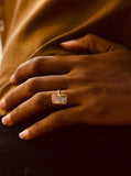 Radiant Cut Watermelon Tourmaline Ring