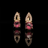Round Rhodolite Earrings