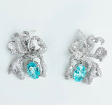 Paraiba and Diamond Earrings