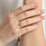 Diamond Trapeze Snowflake Design Rose Gold Ring