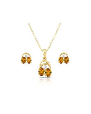 Citrine and Diamonds Set