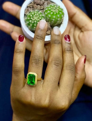 Green Moldavite On Model