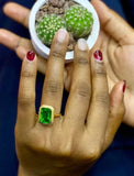 Green Moldavite On Model