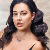 White gold necklace with Boulder opal and tourmalines