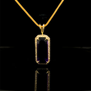 Radiant Cut Amethyst Pendant