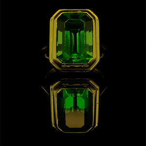 Green Moldavite Ring