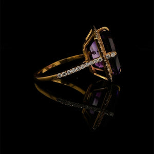 Radiant Cut Amethyst Ring